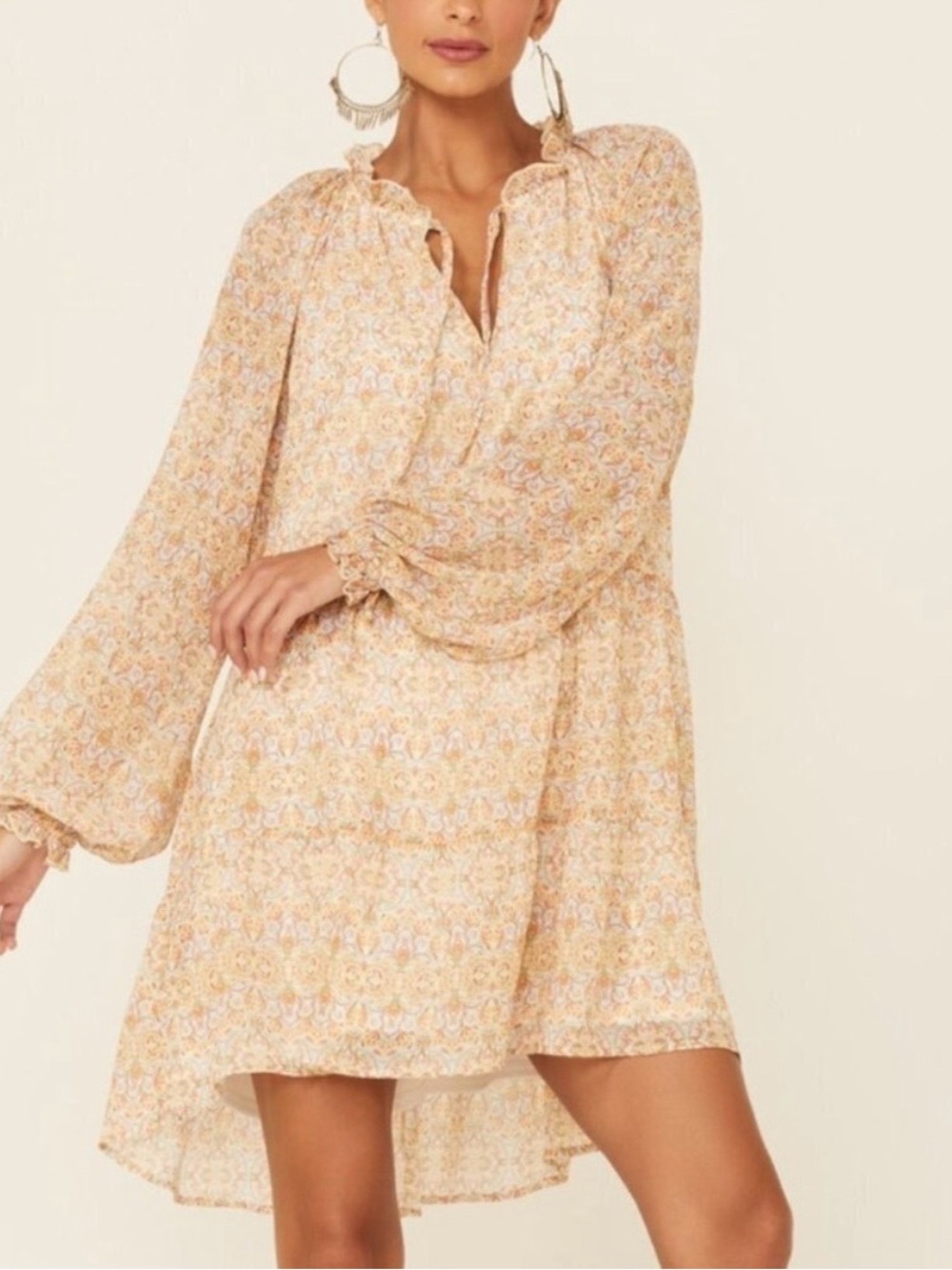 Show Me Your MuMu Paisley Birdie Mini Long Sleeve Dress